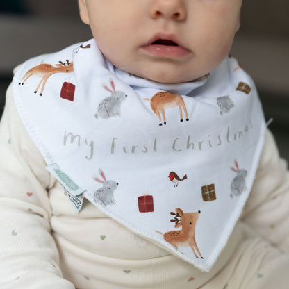 My First Christmas Winter Animals Bib