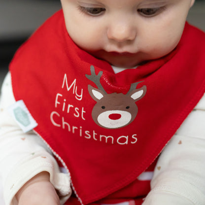 My First Christmas Reindeer Bib