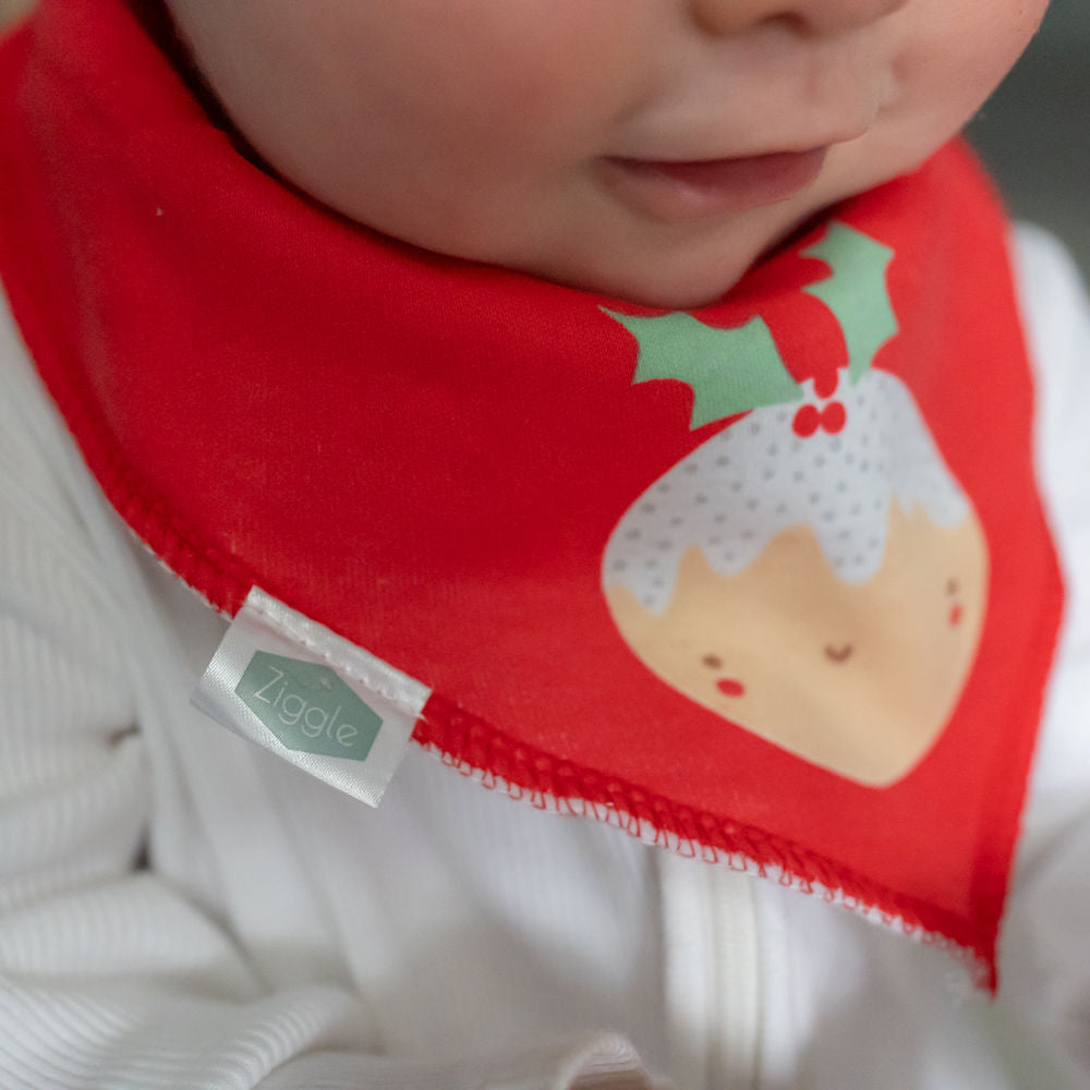 Red L'il Pudding Christmas Bib ziggle