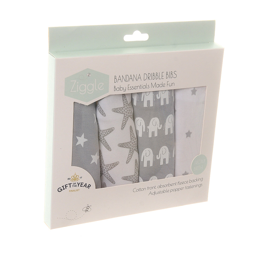 Grey and White Bib Set