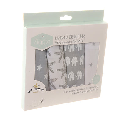 Grey and White Bib Set