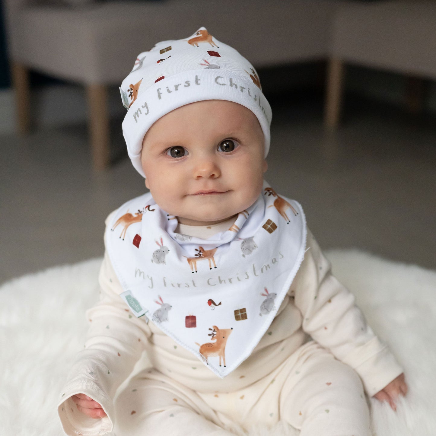 My First Christmas Winter Animals Bib