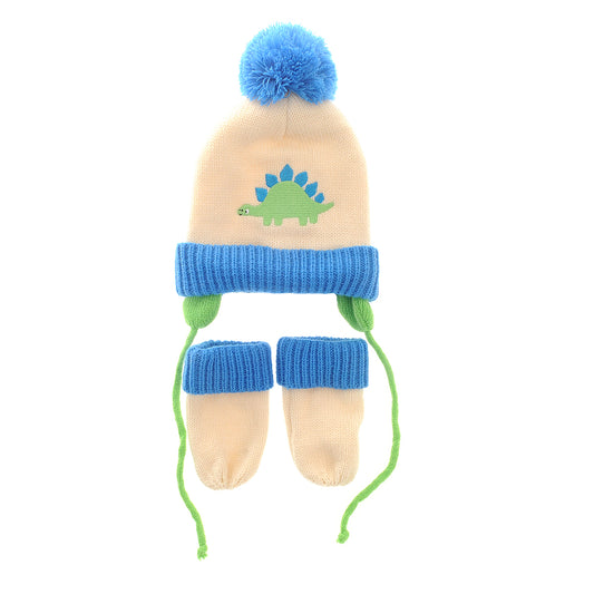 Dino Wooly Hat and Mittens