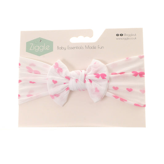 Hearts & Bows Print Top Bow Turban Headband