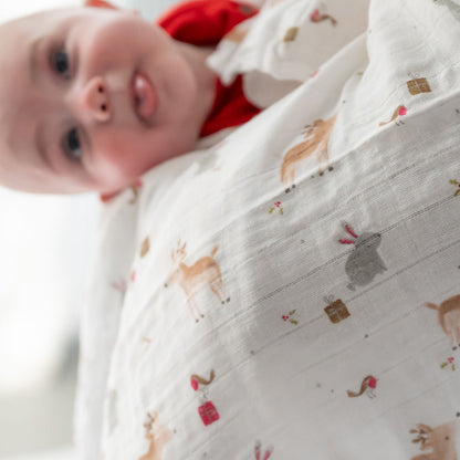 Christmas Reindeer and Rabbit Muslin ziggle