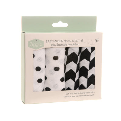 Black and White Washcloths