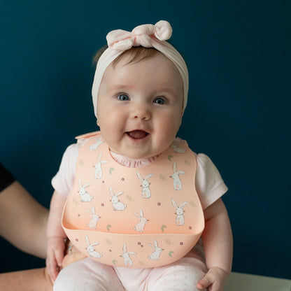 Catch It Silicone Bib Bunnies Pink