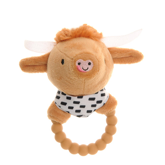 Highland Cow Plush Baby Rattle ziggle