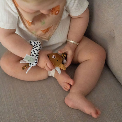 Plush Highland Cow and Sheep Wrist Rattles Ziggle