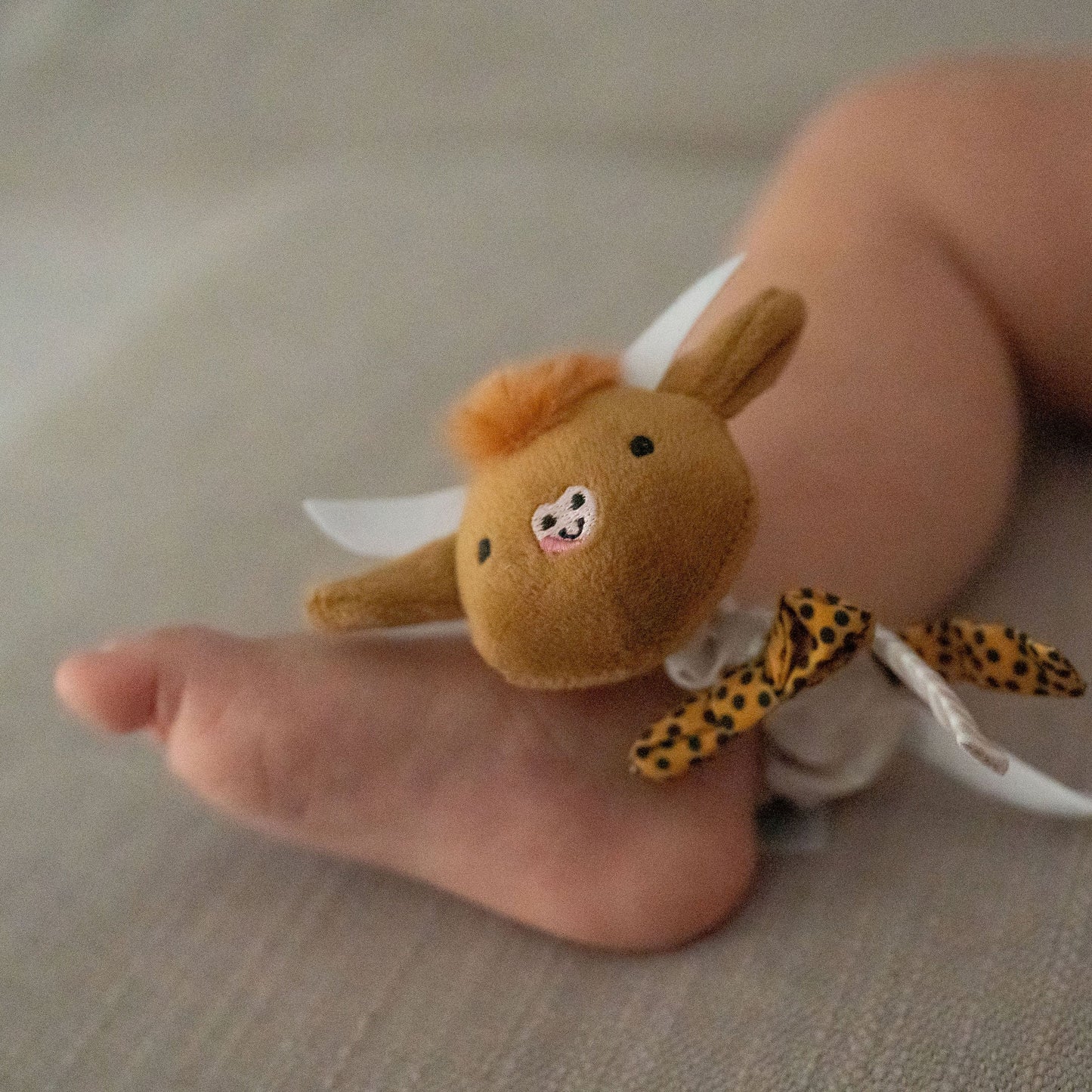 Plush Highland Cow and Sheep Wrist Rattles Ziggle