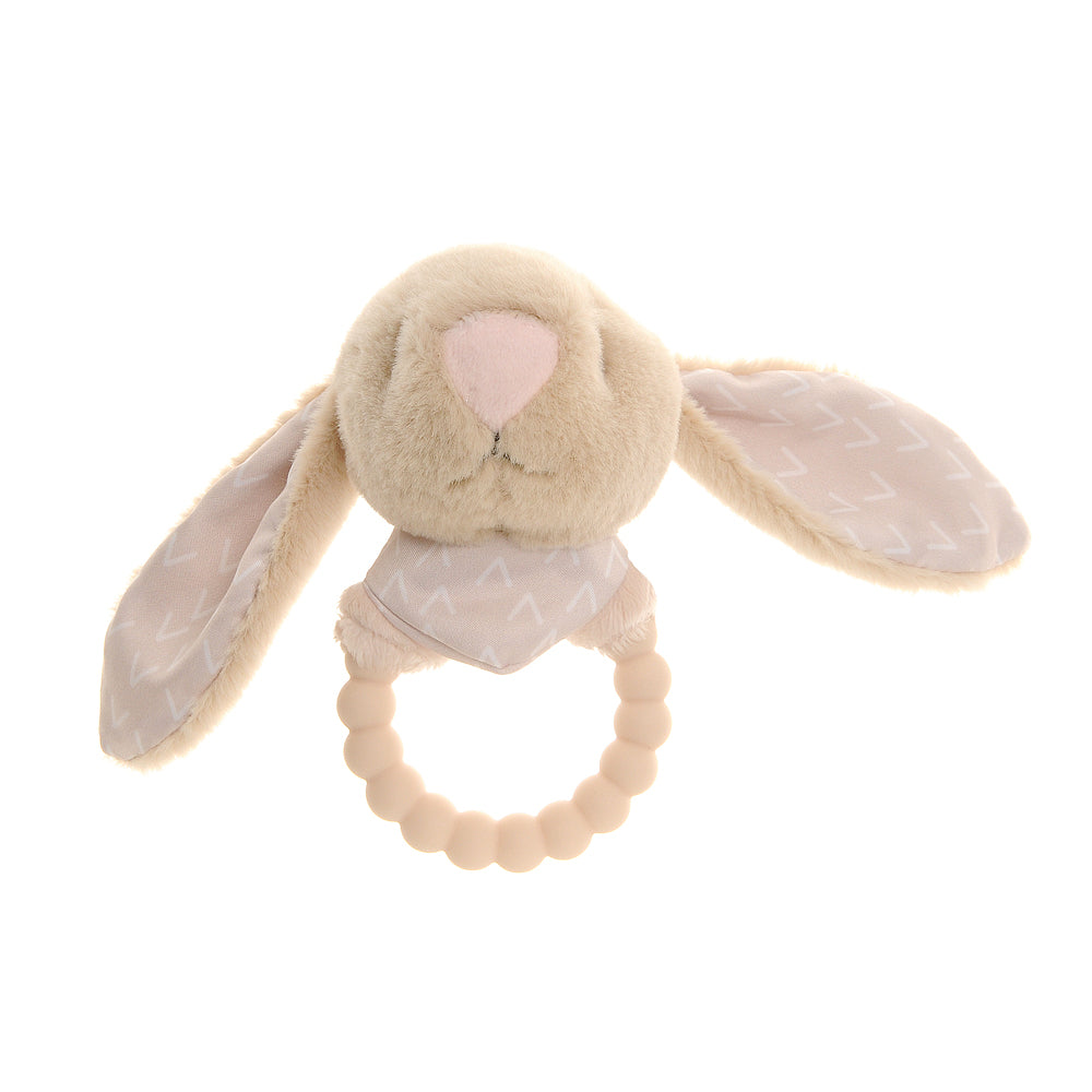 Beige Bunny Plush Baby Rattle Ziggle
