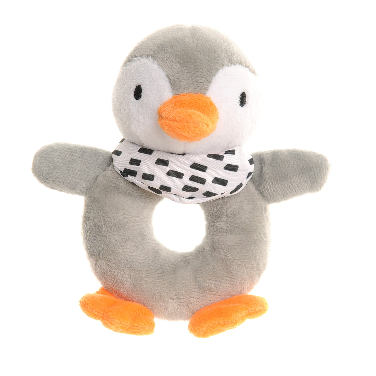Penguin Plush Baby Rattle ziggle