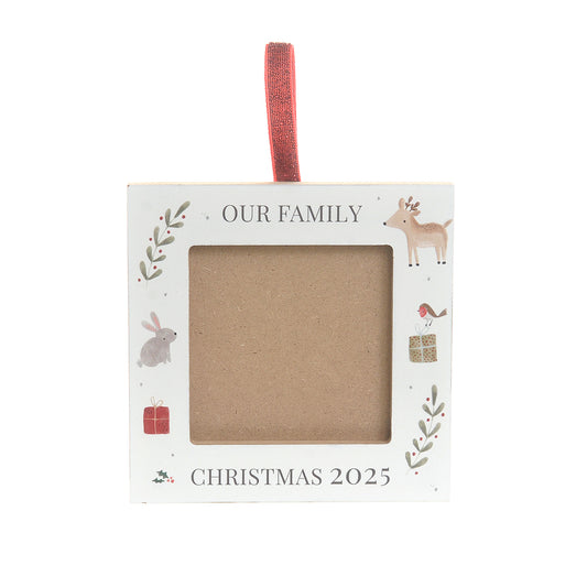 Our Family Christmas 2025 Wooden Photoframe Hanger