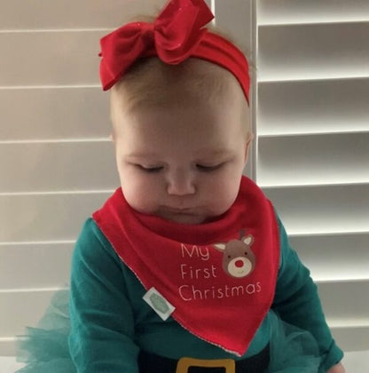 My First Christmas Reindeer Bib