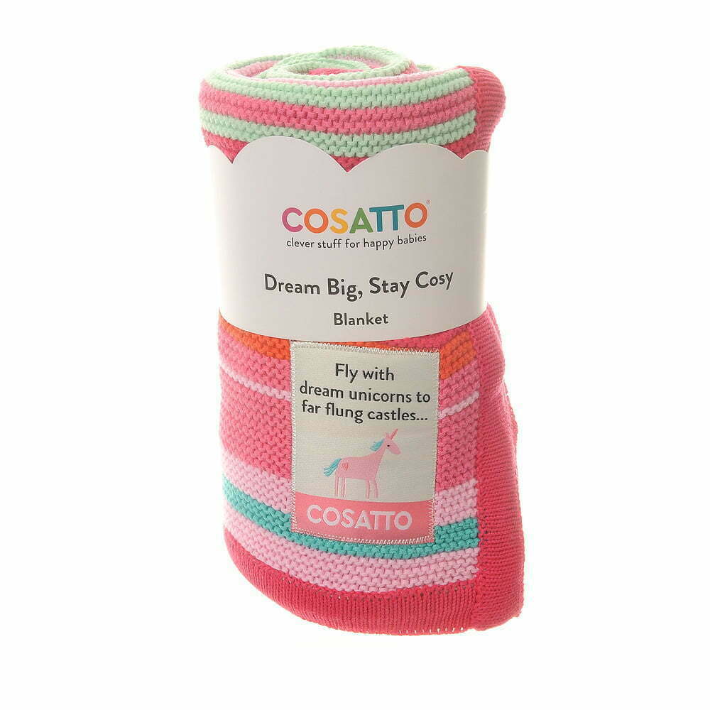 Cosatto Pink Striped Knit Blanket