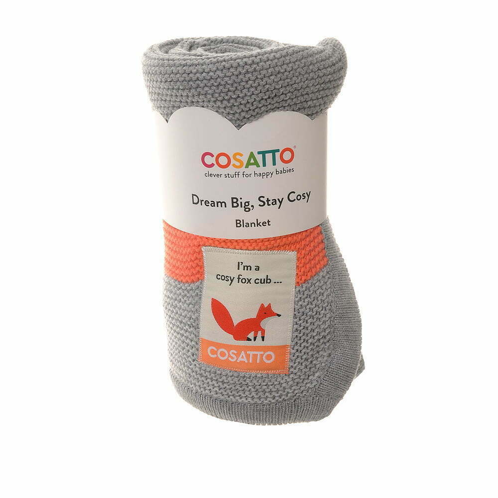 Cosatto Grey & Orange Striped Blanket
