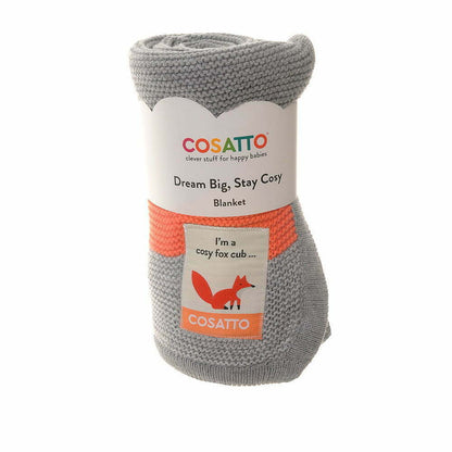 Cosatto Grey & Orange Striped Blanket