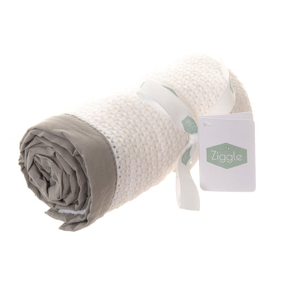 Cellular Blanket with Grey Trim