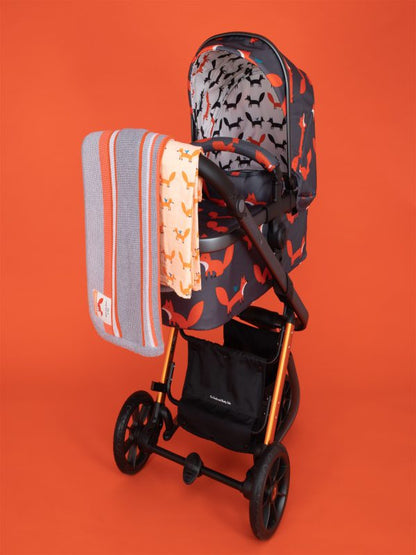 Cosatto Grey & Orange Striped Blanket