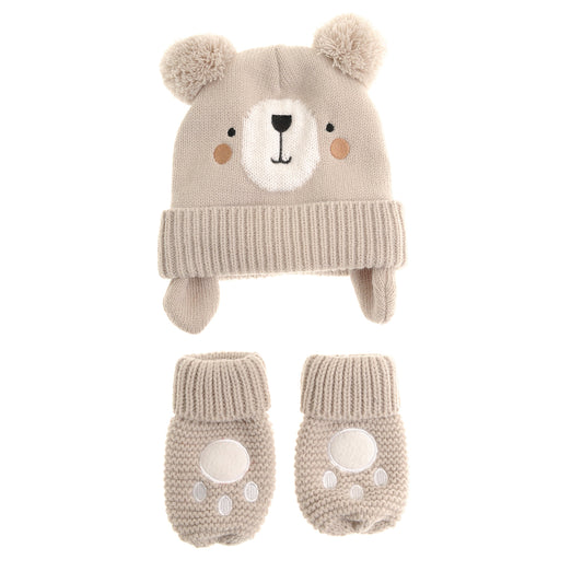 Grey Bear Hat & Mittens Ziggle