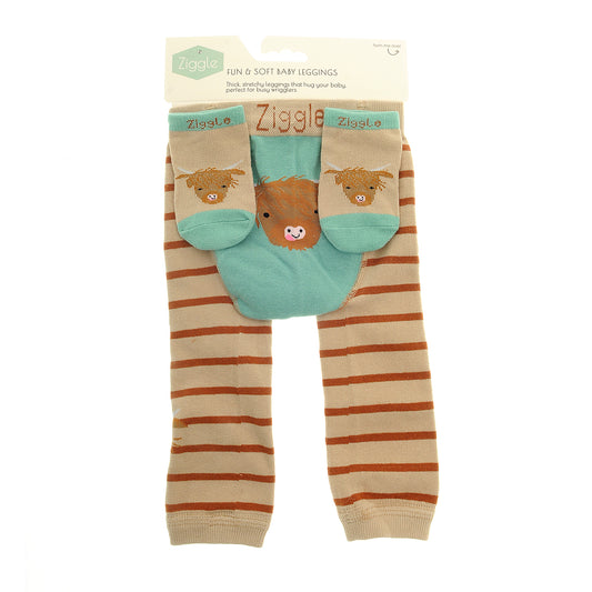 Highland Cow Leggings and Socks Set
