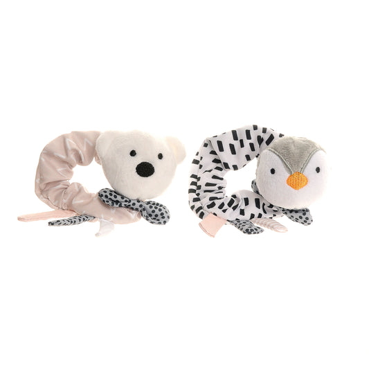 Penguin & Polar Bear Plush Wrist Rattles ziggle